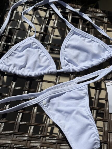 White Sun Dipped Classic bikini by Pear minimal Brazilian swimwear