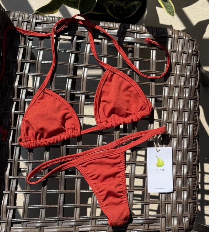 Orange Sun Dipped Bold bikini by Pear minimal Brazilian swimwear