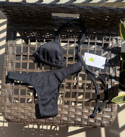 The First Bite Ribbon Bikini – Black