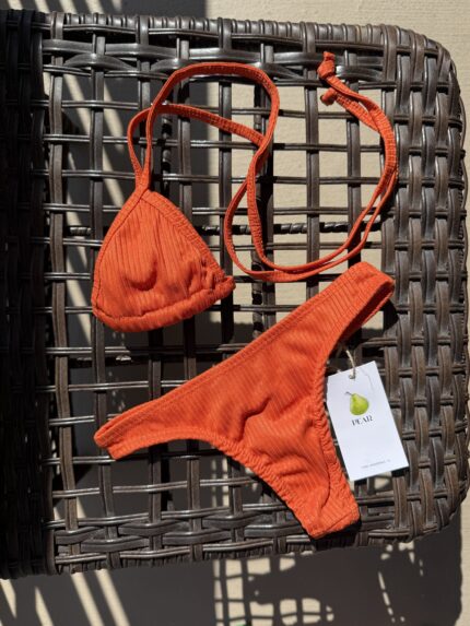 Orange ribbon bikini The First Bite by Pear Brazilian swimwear
