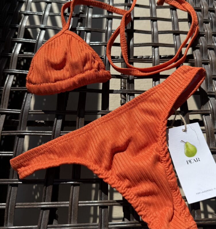 Orange ribbon bikini The First Bite by Pear Brazilian swimwear