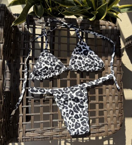 Black white leopard print bikini set by Pear