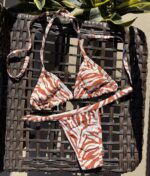 Brown tiger print bikini set by Pear