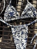 Blue palm print bikini Santorini set by Pear
