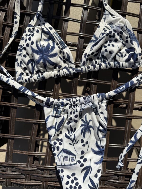 Blue palm print bikini Santorini set by Pear