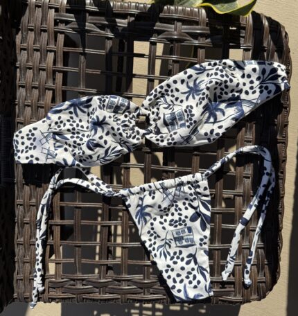 Blue palm print bikini Ipanema set by Pear