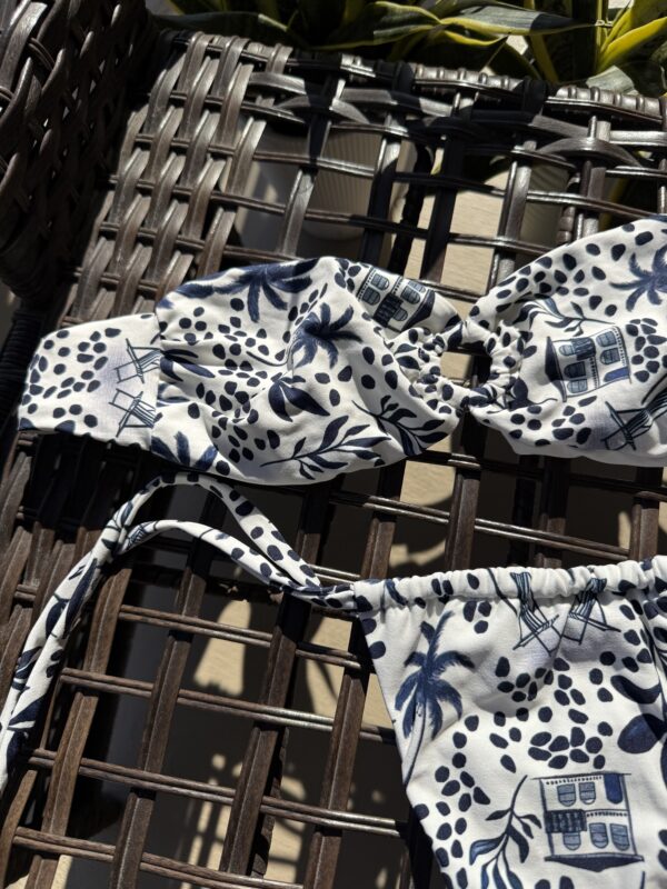 Blue palm print bikini Santorini set by Pear