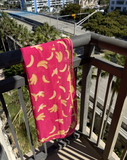 Pink tropical beach cover up Pear x Gabi Runz collaboration