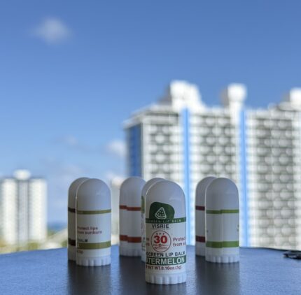 SPF sunscreen lip balm for sun protection and hydration by Pear