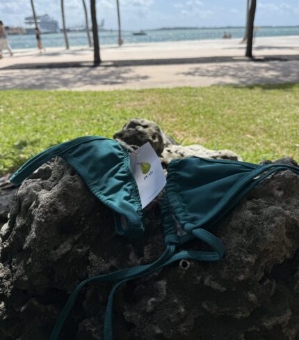 Green Sun Dipped Bold bikini by Pear minimal Brazilian swimwear